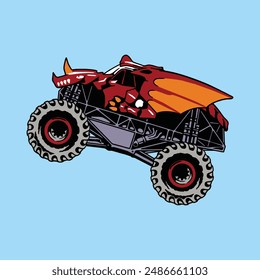 monster jam bakugan dragonoid vector illustration