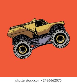 monster jam earth shaker vector illustration