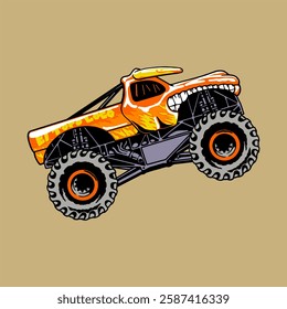 monster jam el toro loco vector clip art illustration