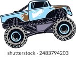 monster jam truck name whiplash vector clipart icon illustration
