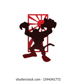 Monster and japan style logo