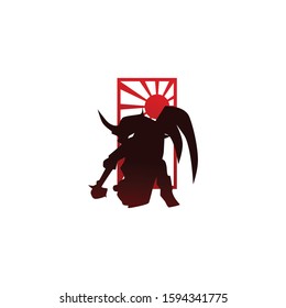 Monster and japan style logo