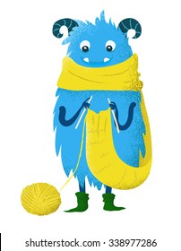 Monster knitting scarf