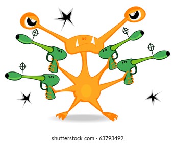 monster with a laser guns