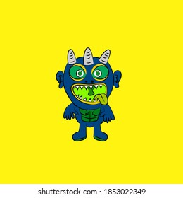 monster laughing out loud, streetwear or t-shirt design