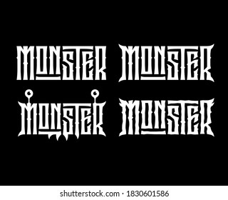 Monster lettering in gothic style