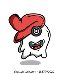 monster lettering on his head illustration art