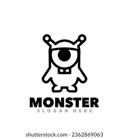Monster line art design cartoon