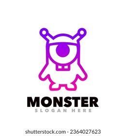 Monster line art gradient logo