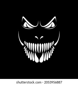 Monster. Line drawing for tattoo. Halloween