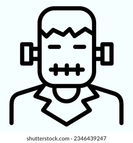 Monster line icon. Scary human body condition made by Frankinstein. Halloween vector design concept, outline style pictogram on white use for and app. Eps 10.