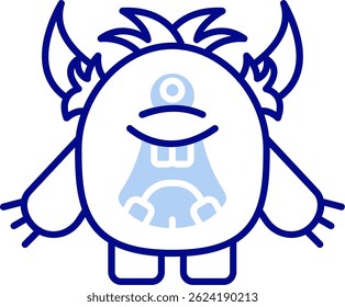 Monster Line vector Icon Design
