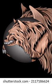 Monster lion head vector illustration