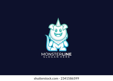 Monster-Löwe-Kunst-Vektordesign-Logo