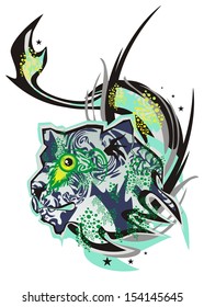  Monster lion. Terrible sea devil with wings