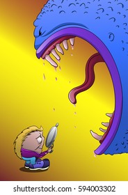 Monster and little man