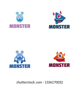 Monster Logo Cute Icon and Character