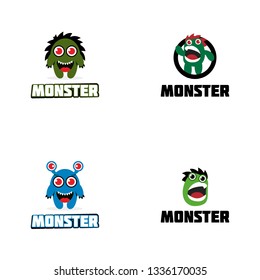 Monster Logo Cute Icon and Character