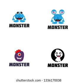 Monster Logo Cute Icon and Character