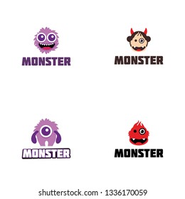 Monster Logo Cute Icon and Character