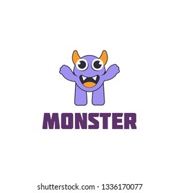 Monster Logo Cute Icon and Character