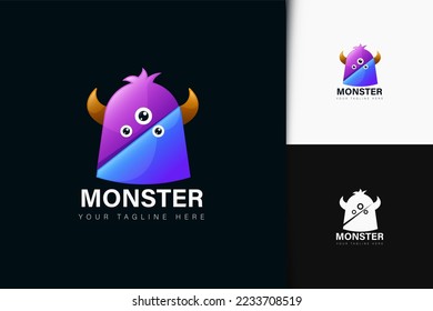 Monster logo design with gradient