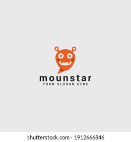 monster logo design vector template