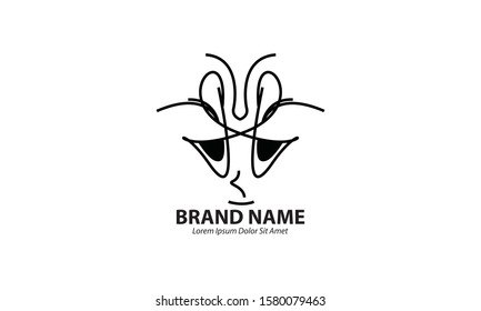 monster logo template in flat style