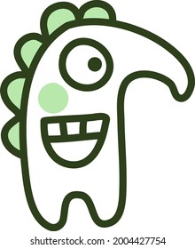Monster mit langer Nase, Illustration, Vektorgrafik auf weißem Hintergrund.
