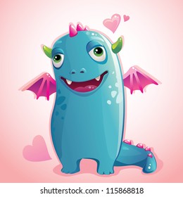 monster in love. vector cartoon character