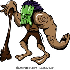The monster with the Mace. cartoon