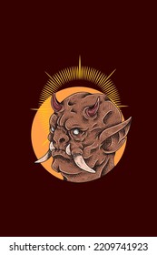 Monster man head vector illustration