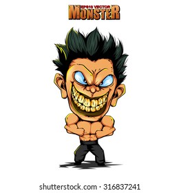 monster man smile big muscle