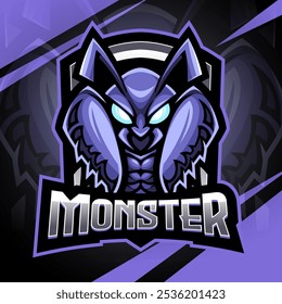 Monster mantis esport mascote design logotipo