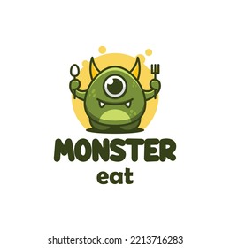 monster mascot character logo vector	