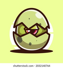 monster mascot egg illustration vector icon. flat cartoon concept