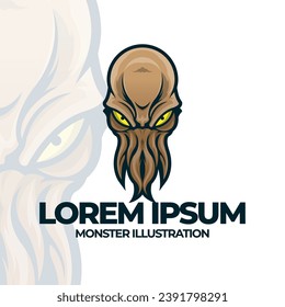 Monster mascot esport design illustration, Kraken octopus mascot esport logo design, Alien  Mascot