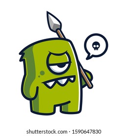Monster mascot hunter character concept illustration