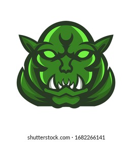 Monster mascot logo design with modern illustration concept style for badge, emblem and t shirt printing. Angry monster illustration for sport and e-sport team.