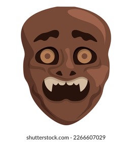 Monster mask icon cartoon vector. Face noh. Festival character