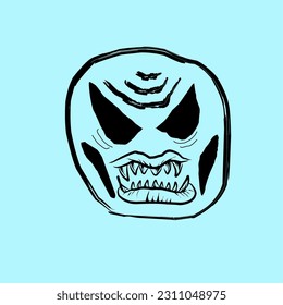 monster mask vector design illustration in black abstract flat style for symbol,sticker,template,icon