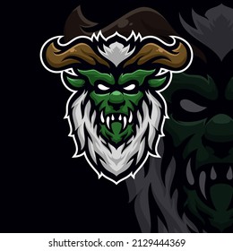 Monster masscot logo esport premium vector