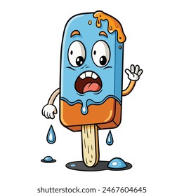 Monster Melting Ice Cream Mascot Zombies Melting Ice Cream Mascot