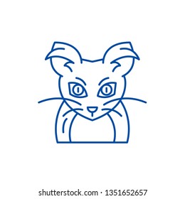 Monster mouse line icon concept. Monster mouse flat  vector symbol, sign, outline illustration.