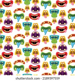 Monster Mouth Hallowen Texture Pattern