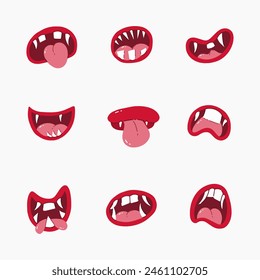 Monster mouth hand drawn vector illustration