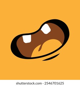 Monster mouth illustration design isolated on orange background