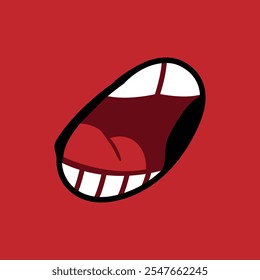 Monster mouth illustration design isolated on red background