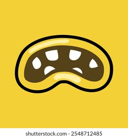 Monster mouth illustration design isolated on yellow background