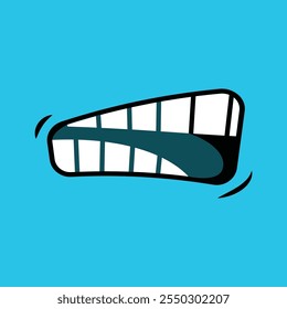 Monster mouth illustration design isolated on blue background